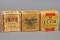 3 vintage shotshell boxes