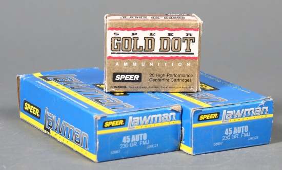 3 bxs Speer .45 ACP ammo
