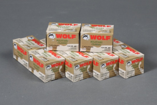 10 bxs Wolf 7.62x39mm Ammo