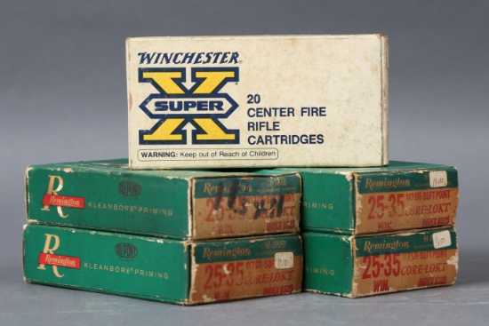 5 bxs Remington/Winchester .25-35 Ammo