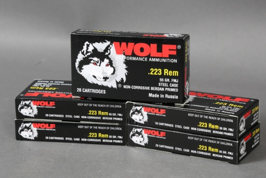 5 bxs Wolf .223 Ammo