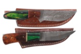 2 custom Damascus knives