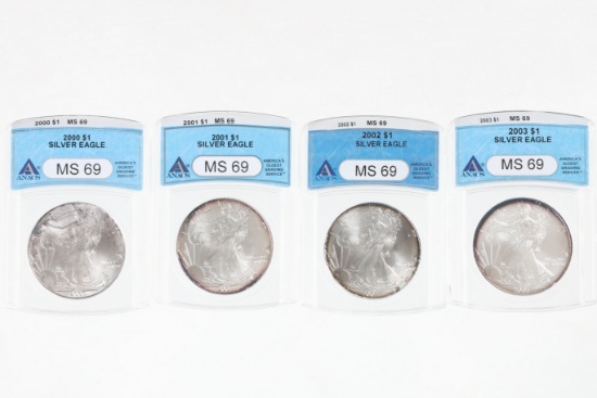 4 Silver Eagle Coins