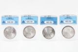 4 Silver Eagle Coins