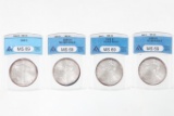 4 Silver Eagle Coins