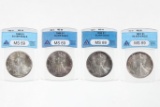 4 Silver Eagle Coins