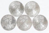 5 US Silver Eagle Dollars