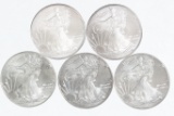 5 US Silver Eagle Dollars