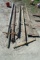 Lot of wagon poles with two eveners