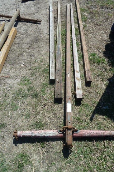 Lot of wagon poles with two eveners