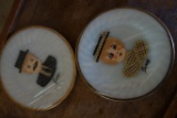 Vintage folk art character plates