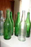 Wooden Box Full Of Approx 26 Vintage Glass Bottles