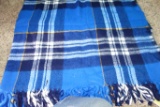 Faribo Vintage Acrylic Vintage Blanket Blue Plaid