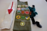 Order Of Arrow Vintage Sash, Boy Scout Badge Sash With Badges And Sock Garters