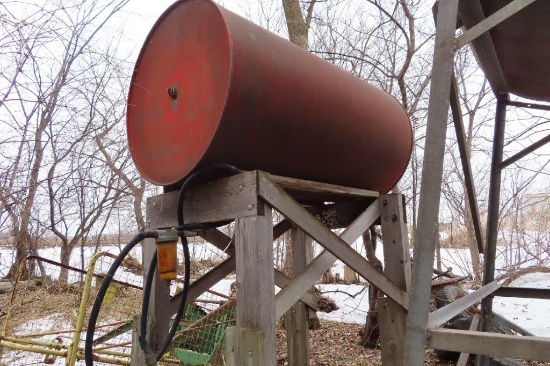 Overhead Fuel Tank w/wood stand