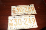 Two 1974 Minnesota license plates