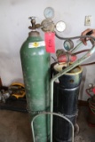 Torch set- Torch, Acetylene Tanks And Torch Cart