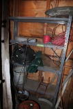 Metal Shelving And Corner Contents