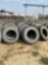 Six rows of truck tire casings