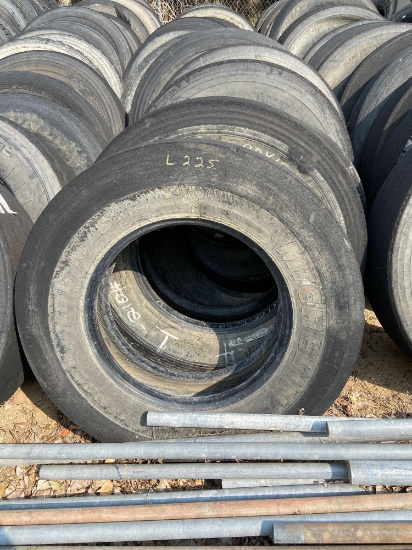 Row of semi tire cases