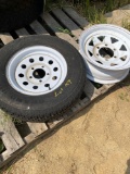 Trailer tire and 2 rims