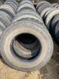Row of semi tire cases