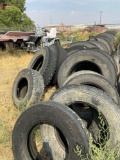 Row of semi tire casings