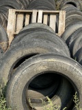 Row of semi tire casings