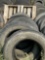 Row of semi tire casings