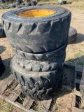 12-16.5 skid loader tires and rims poor condition