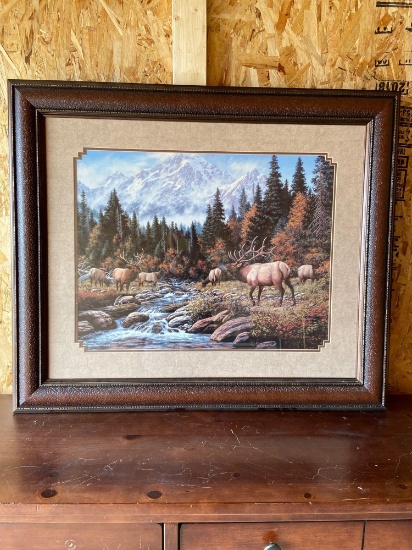 Frank D Miller Elk framed print