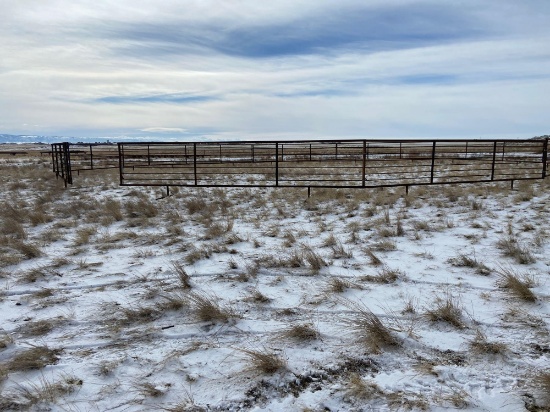 Portable cattle corral/ 9 24' sections / 1 panel with swinging gate