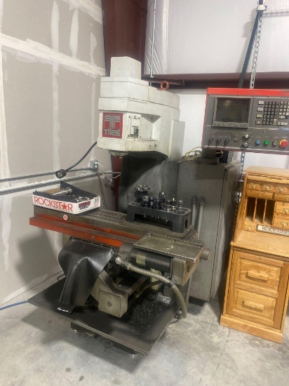 Tree Journeyman 325 CNC knee mill with tooling, operational condition, under power for inspection