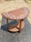 Half Oval Wood End Table, 22x12x24 inches