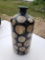 Black with Tan Dots Vase 13 in. tall