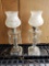 Pair of Crystal Lamps, 15 in. tall