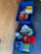 Tote of Old Toys - Fisher Price, kitchen, cars vintage