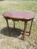 Wood Accent Table, 6 legs, 29 in high, 32 x 18.5 in wide