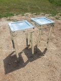 Pair of Mirrored End Table Night Stands, 26.5 in high x 13 in wide