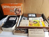 Vintage Tote - Tape Recorder, APF TV Fun, Rotary Buttonholer, Pretty Power