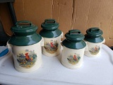 Set of Four Jars, Chicken Rooster themed, with Lids