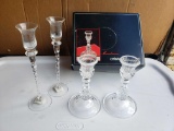 Cristal D'arques Maintenon candle sticks and glass candle sticks