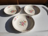 Three Floral Dishes