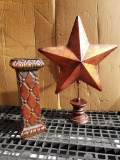 Metal Vase 17 in. tall and Metal Star Decor 25 in. tall