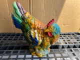 Crackle Paint Rooster Statue