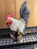 Rooster on log Statue