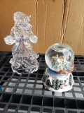 Plastic Santa and North Pole Snow Globe Music