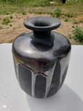 Black Glaze Drip Vase 10 in. tall