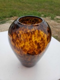Speckled Brown Glass Vase 10 in. tall