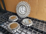 Rhinestone Clock and Coasters candle stands